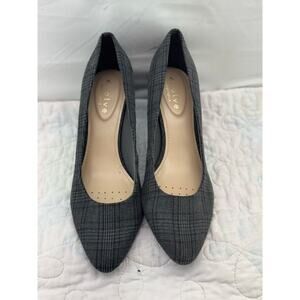 Elolve easy spirit women’s gray black plaid heels 10